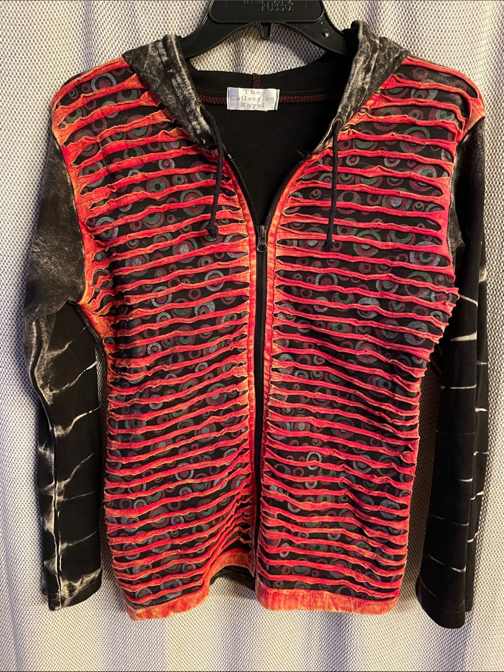 Women’s Red & Black Zip-Front Hooded Jacket